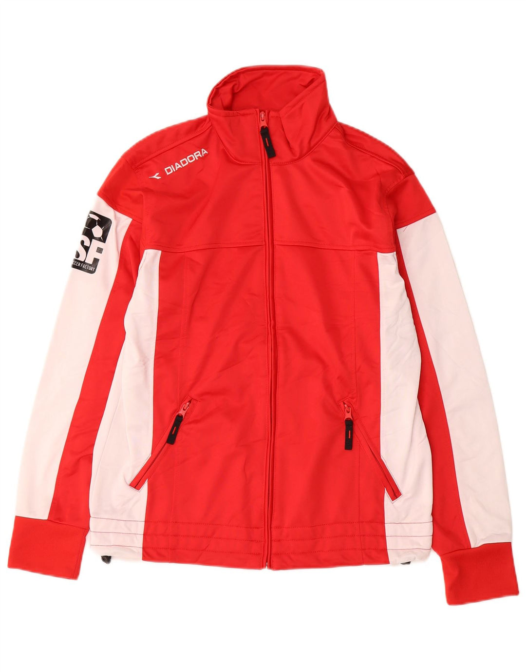 DIADORA Mens Graphic Full Tracksuit Small Red Colourblock Polyester