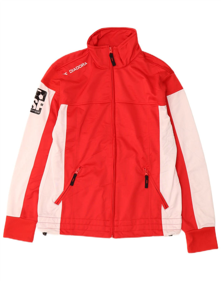 DIADORA Mens Graphic Full Tracksuit Small Red Colourblock Polyester
