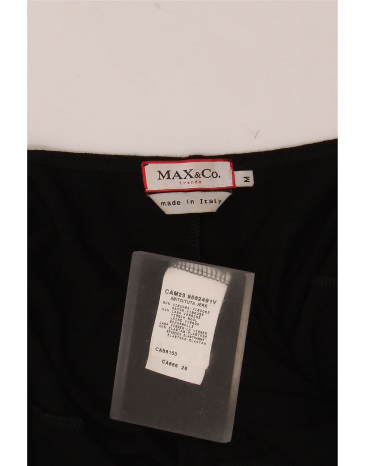 MAX & CO. Ärmelloses asymmetrisches Damenkleid UK 12 Mittelschwarze Viskose