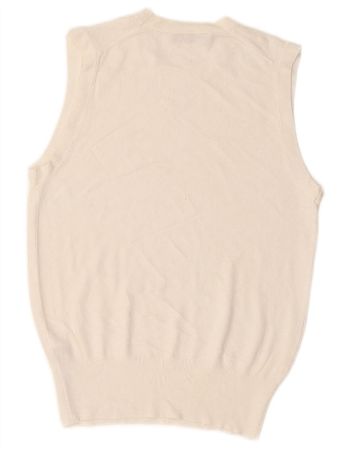 Zara Damen Weste Tank Top UK 12 Medium Off White Viscose