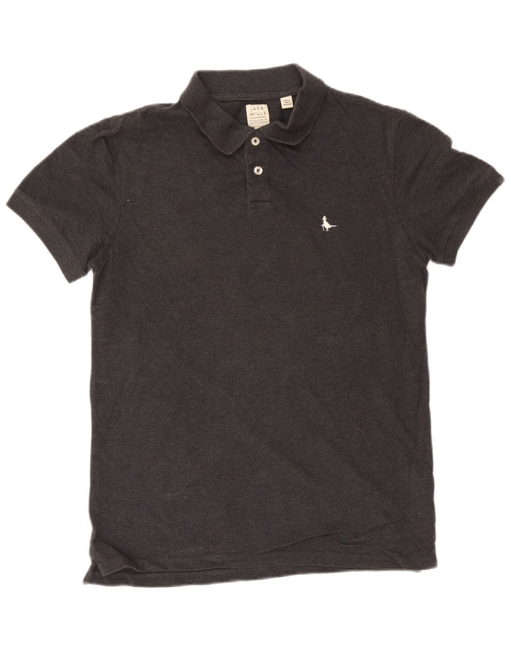 Jack Wills Herren-Poloshirt, Größe S, graue Baumwolle