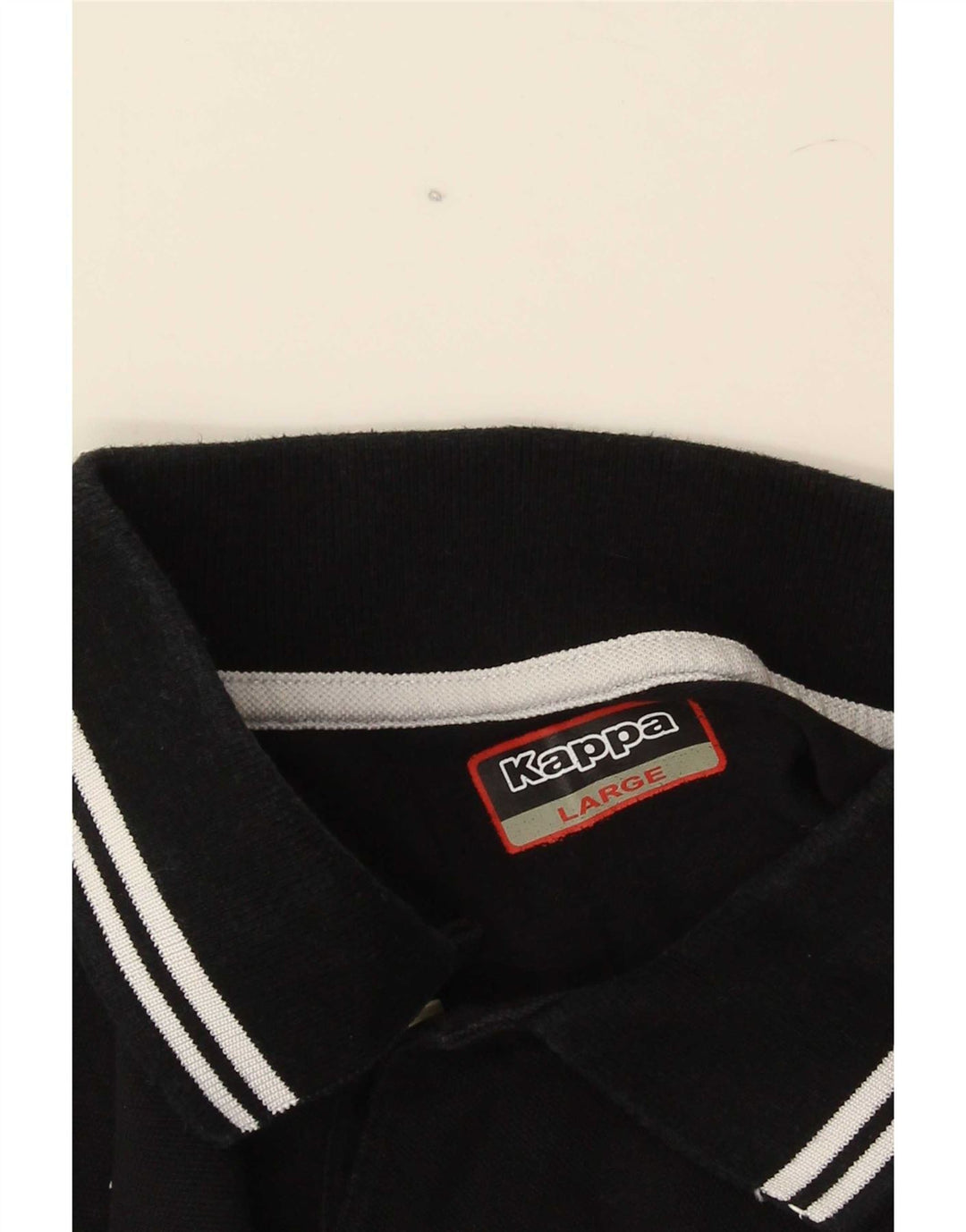 Kappa Herren-Poloshirt, groß, schwarz gestreift