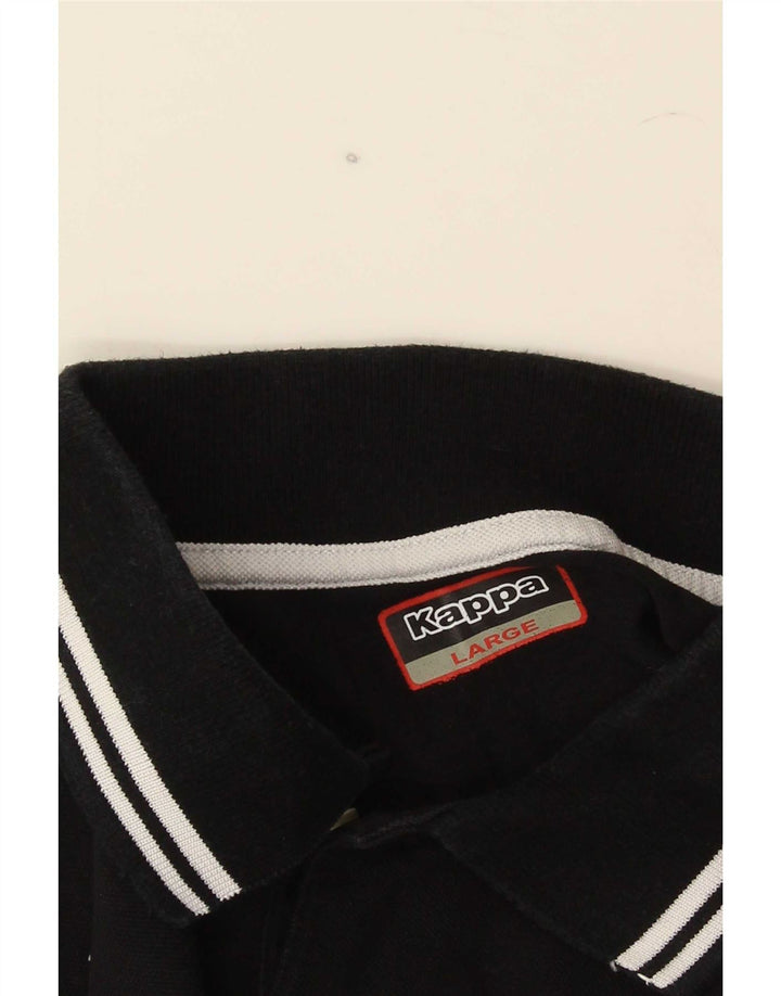 Kappa Herren-Poloshirt, groß, schwarz gestreift