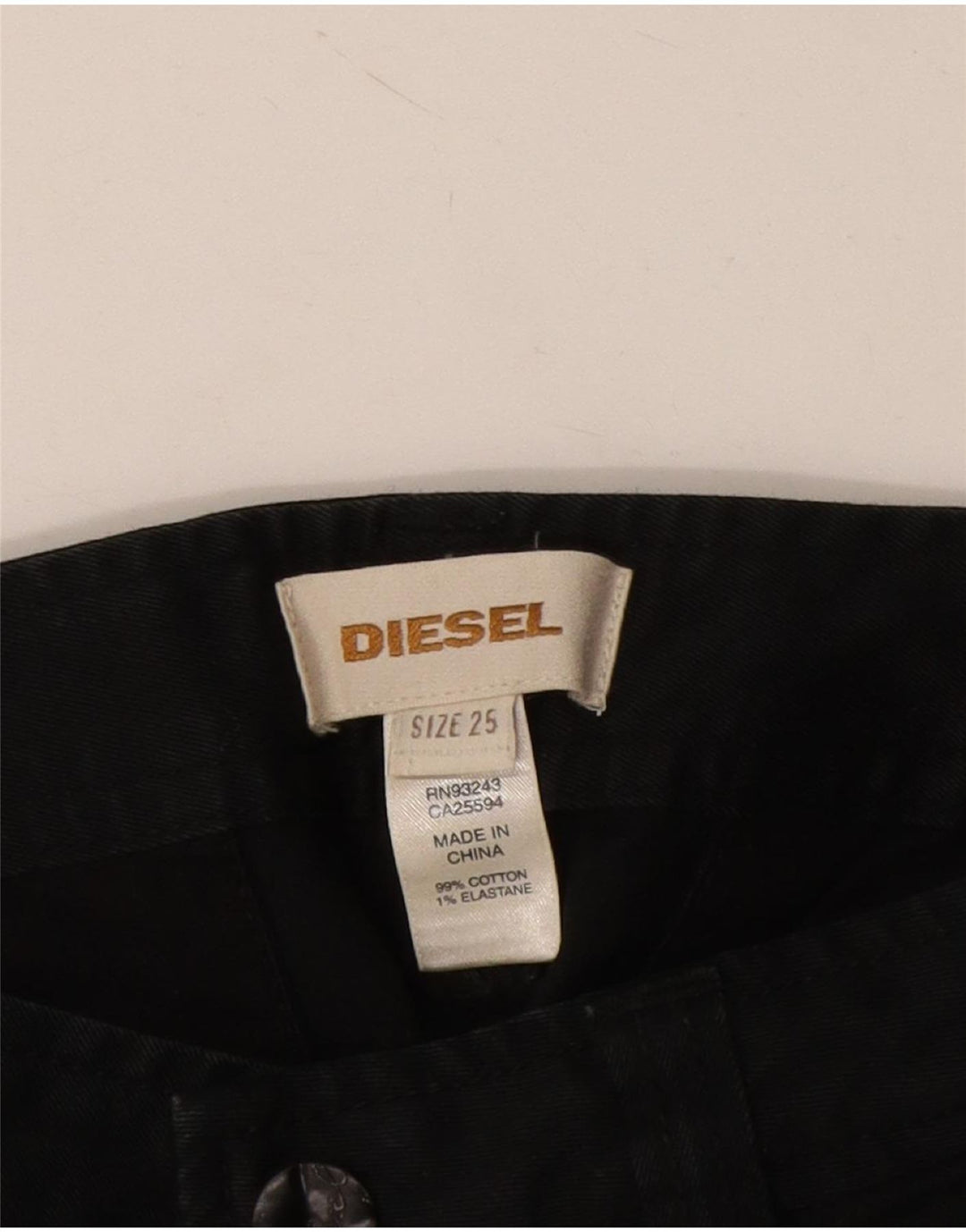 Gerade Damen-Chinohose von Diesel, W25, L32, marineblaue Baumwolle