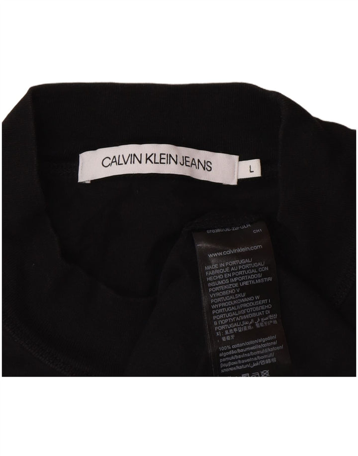 Calvin Klein Jeans Herren-T-Shirt mit Grafik, groß, aus schwarzer Baumwolle