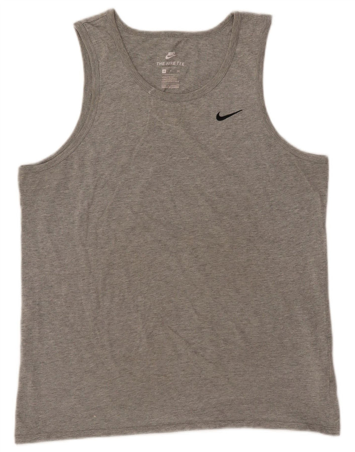 NIKE Herren-Weste mit sportlichem Schnitt, klein, grau gefleckte Baumwolle