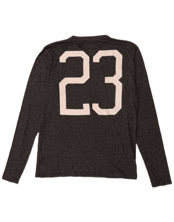 Superdry Herren Graphic Top Langarm mittelgraue Baumwolle