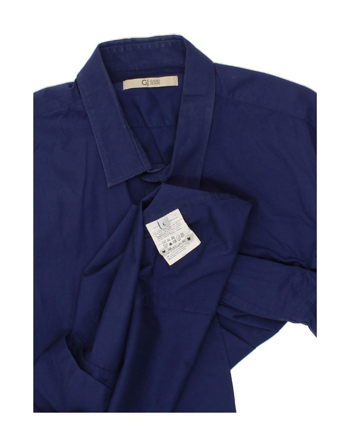 GAUDI Mens Shirt Large Navy Blue Cotton Vintage Gaudi and Second-Hand Gaudi from Messina Hembry 