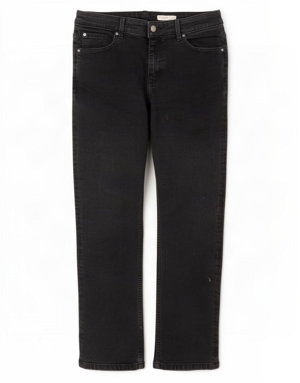 Marks & Spencer Damen The Sienna Straight Jeans UK 14 Large W30 L30 Schwarz