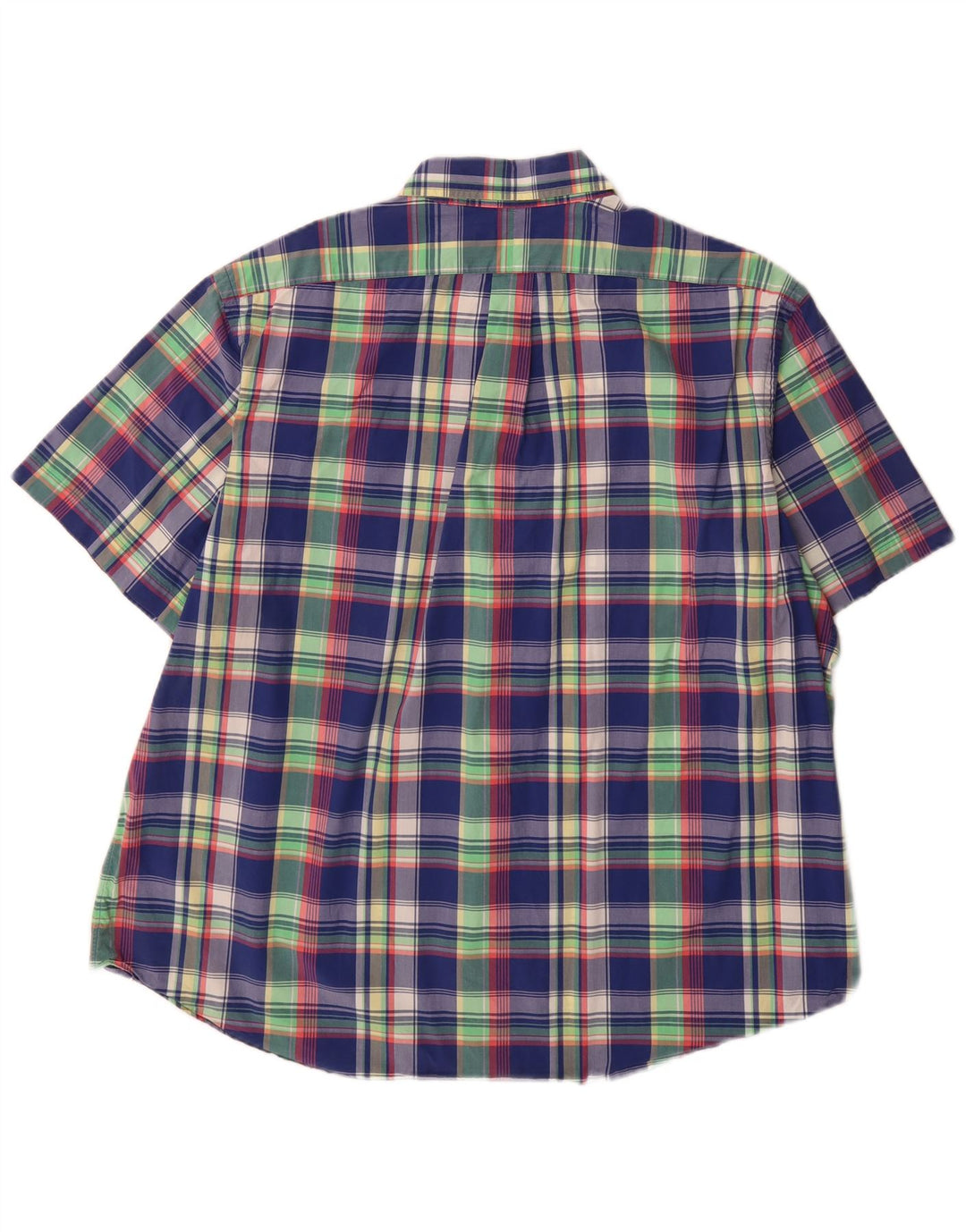 Ralph Lauren Herren-Kurzarmhemd 2XL, blau kariert, Baumwolle