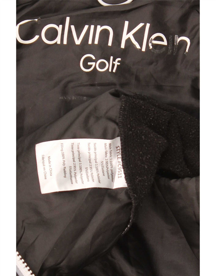 Calvin Klein Herren Golf wattierte Jacke UK 38 Medium Schwarz Polyester