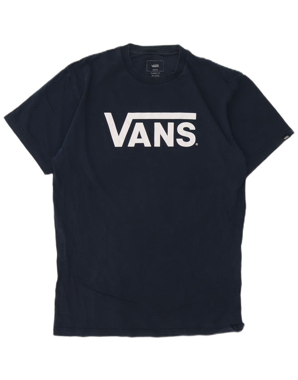 VANS Herren-T-Shirt mit klassischer Passform und Grafik, mittelmarineblaue Baumwolle