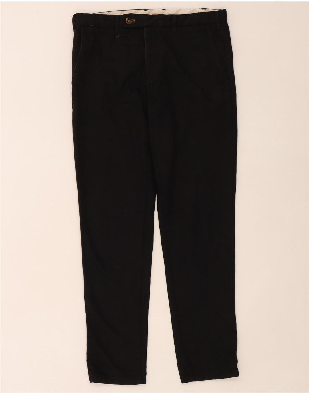 Zara Herren Slim Anzughose EU 40 Medium W31 L30 Schwarz Polyester