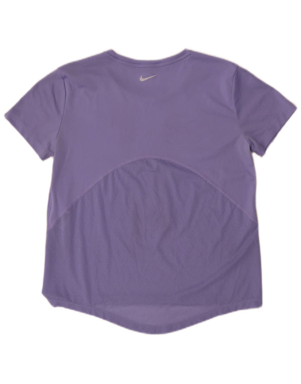 Nike Damen Dri Fit T-Shirt Top UK 10 Small Lila Polyester