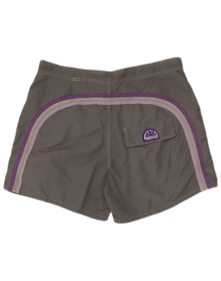 Sundek Herren-Badeshorts aus mittelgrauem Nylon