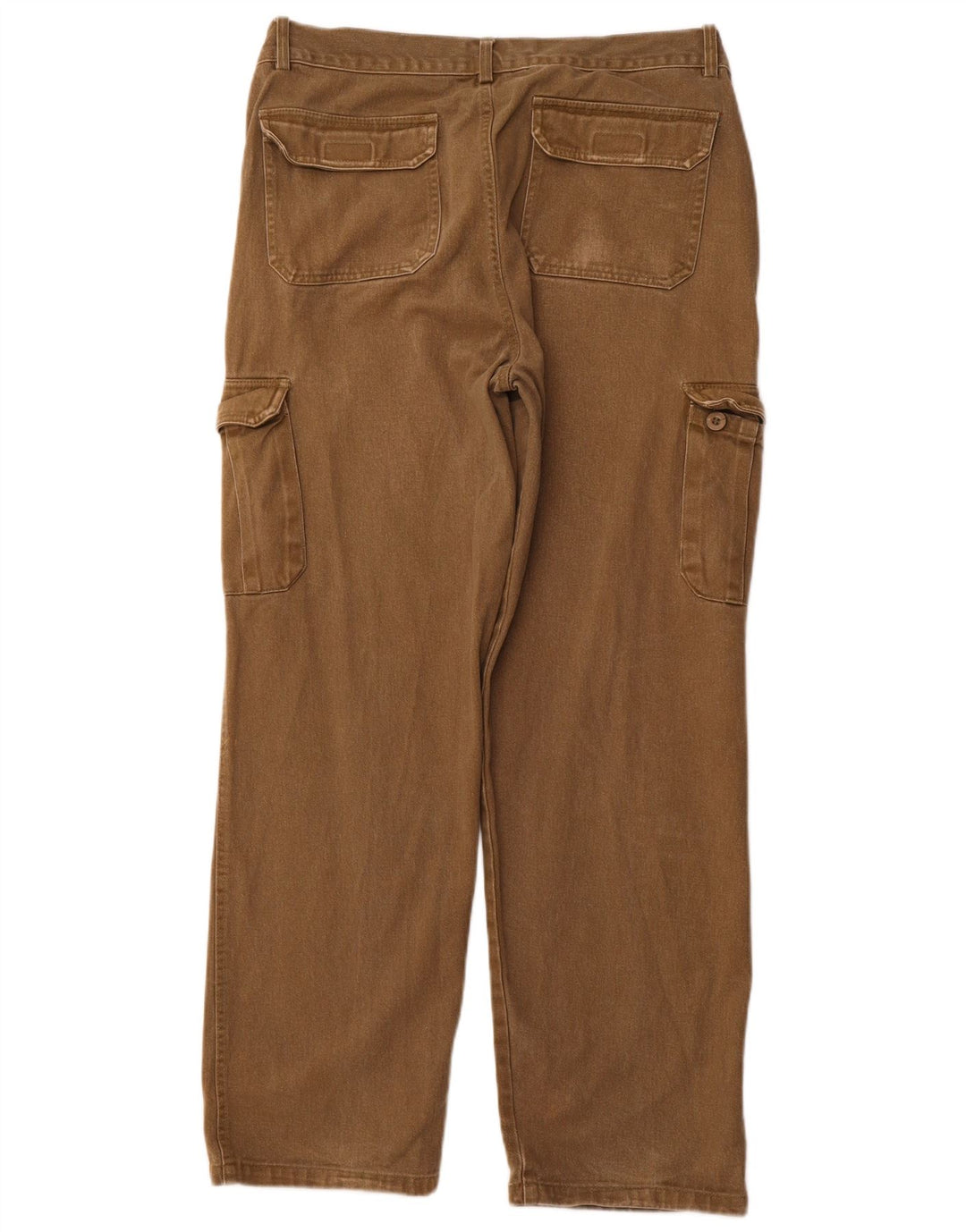 VINTAGE Herren gerade Cargohose EU 52 XL W36 L30 Khaki Baumwolle