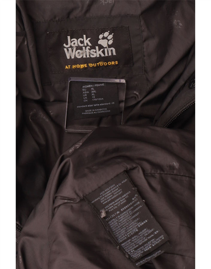 Jack Wolfskin Damen Kapuzenmantel, gepolstert, UK 18, XL, grau, Polyester