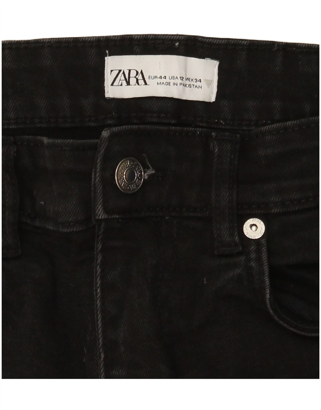 Zara Damen Bootcut Jeans EU 44 XL W34 L25 Schwarz