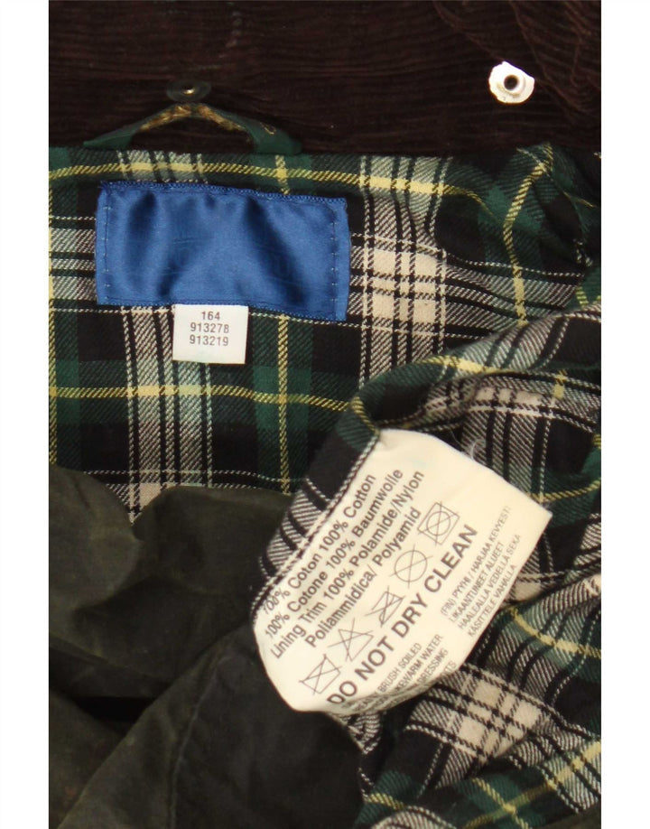 Vintage Herrenjacke aus gewachster Baumwolle, Größe 36, klein, grün kariert