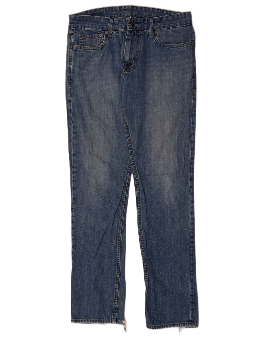 CALVIN KLEIN Herren Slim Jeans W32 L32 Blaue Baumwolle