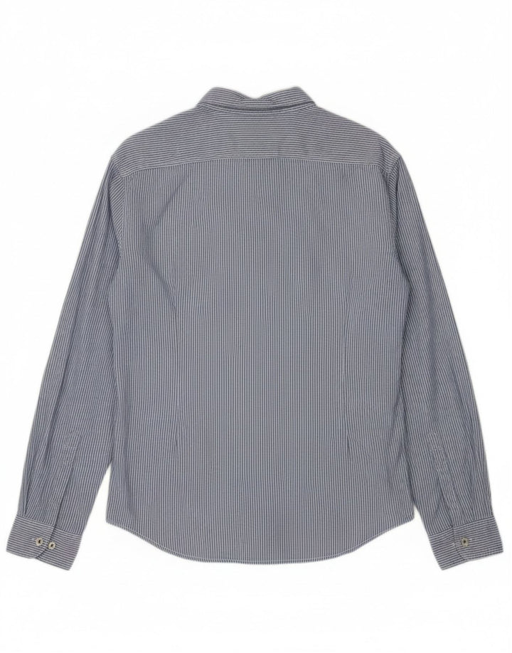ZARA Boys Shirt 15-16 Years Blue Pinstripe Cotton