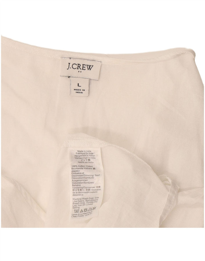 J. Crew Damen-Blusenoberteil, UK-Größe 46, Größe L, weiße Baumwolle