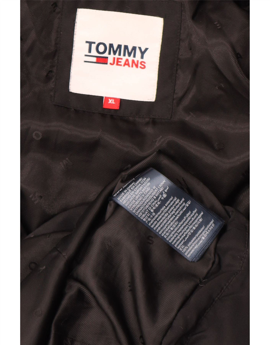 Tommy Hilfiger Wattierter Damenmantel mit Kapuze, UK 18, XL, Schwarz, Polyester