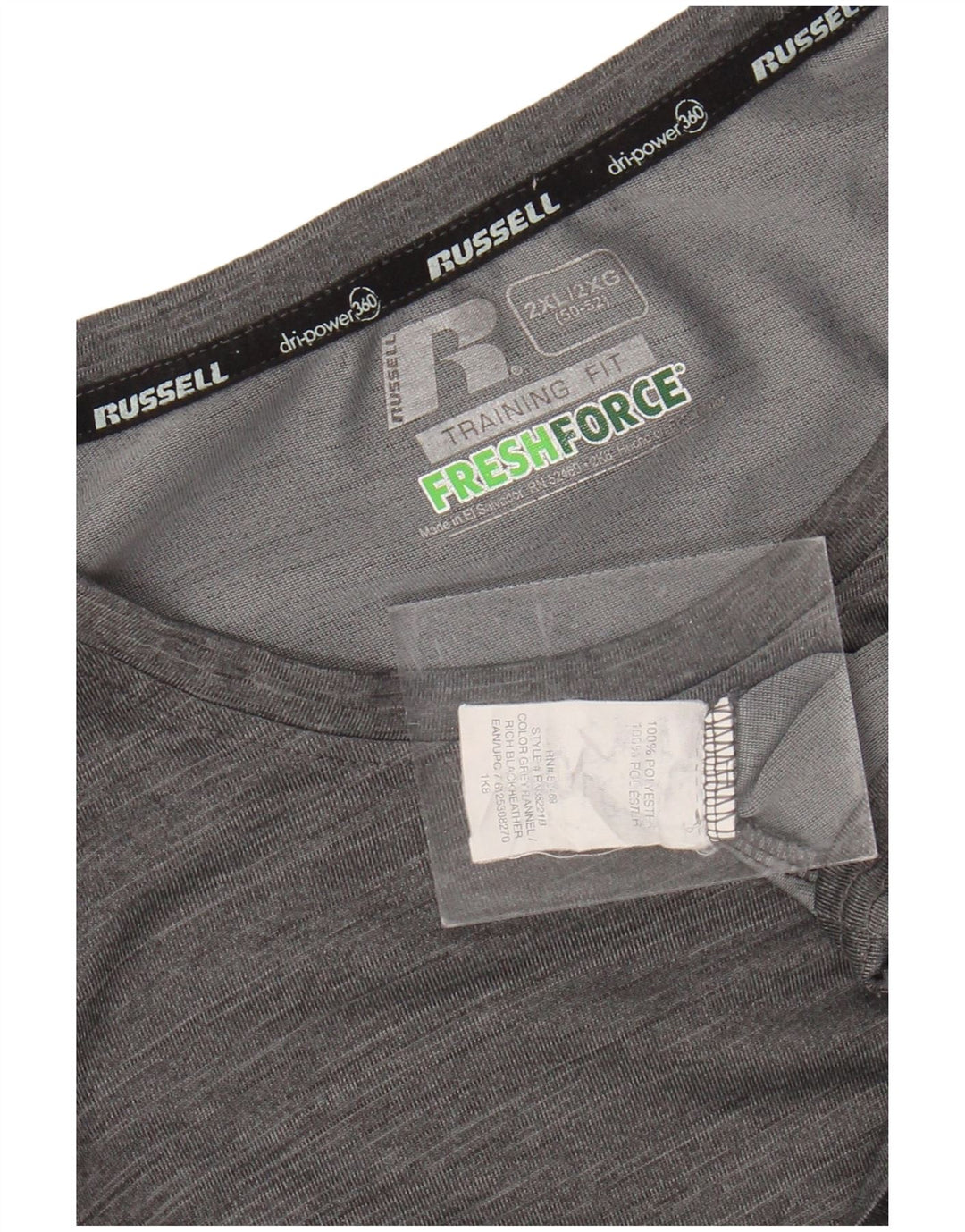 RUSSELL ATHLETIC Herren T-Shirt Top 2XL Grau Polyester