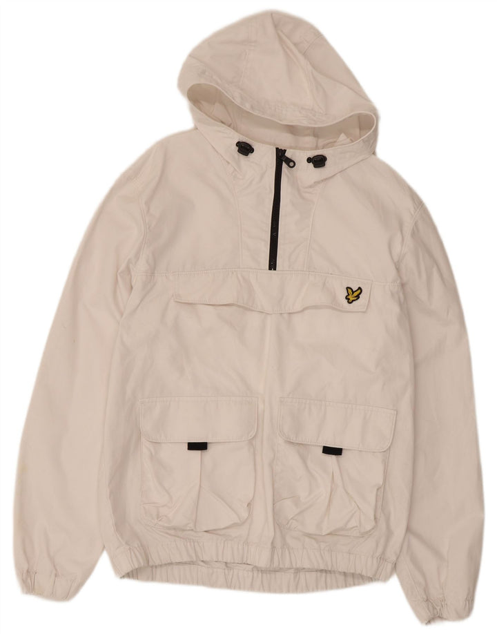 Lyle & Scott Herren-Anorakjacke mit Kapuze, UK 38, Mittelweiß, Polyester