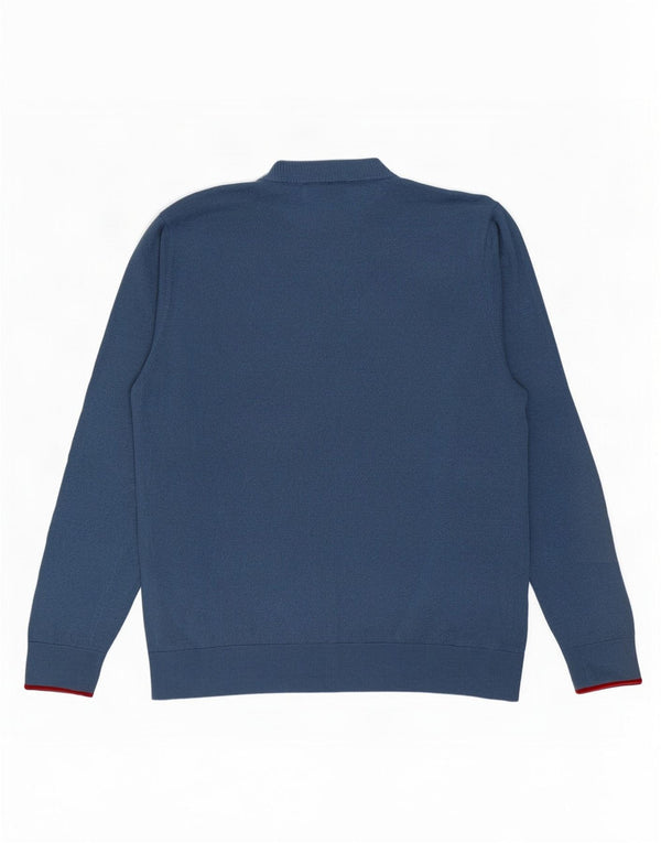 Paul Smith Jungen-Pullover mit Rundhalsausschnitt, 14–15 Jahre, XL, blaue Merinowolle