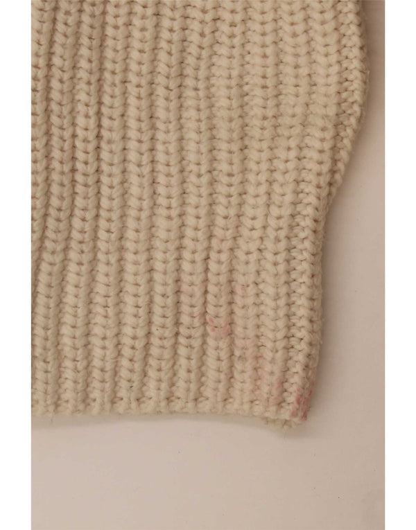 Zara Damen Longline Open Cardigan Pullover UK 16 Large Beige Polyester