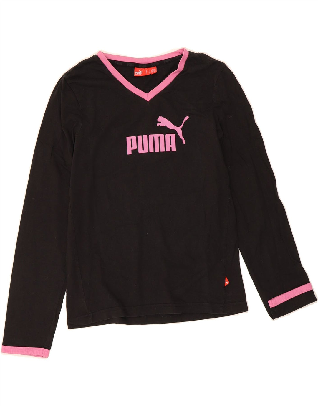 PUMA Womens Graphic Top Long Sleeve UK 10 Small Black Vintage Puma and Second-Hand Puma from Messina Hembry 