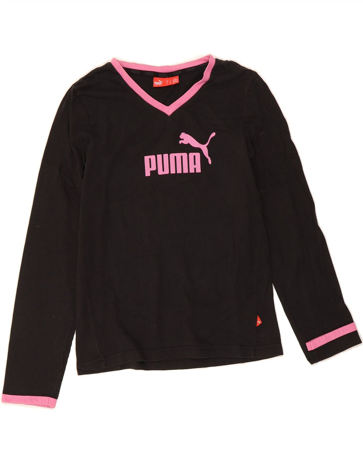 PUMA Womens Graphic Top Long Sleeve UK 10 Small Black Vintage Puma and Second-Hand Puma from Messina Hembry 