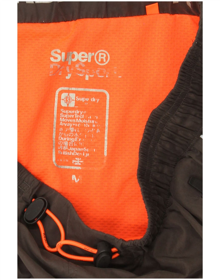 Superdry Damen Sportshorts mit Grafik, mittelgroß, Schwarz