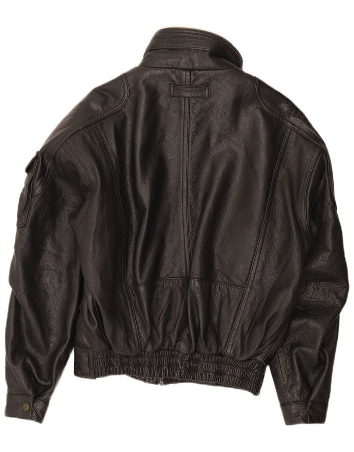 Vintage Herren Bomber Lederjacke UK 36 Kleines schwarzes Leder