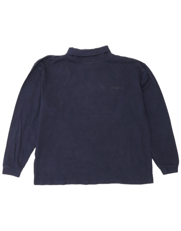 Invicta Mens Roll Neck Top Long Sleeve XL Navy Blue Cotton