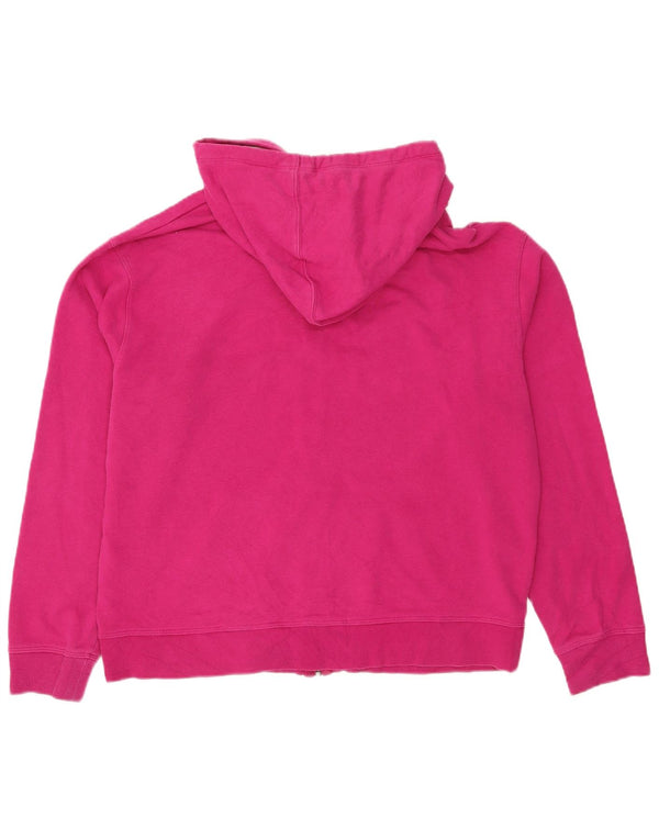 Champion Womens Graphic Regular Fit Zip Hoodie Pullover UK 20 2XL Rosa