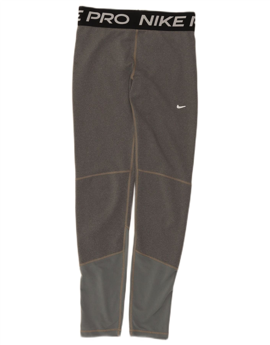 Nike Mädchen-Grafik-Leggings, 12–13 Jahre, groß, graues Colourblock-Polyester
