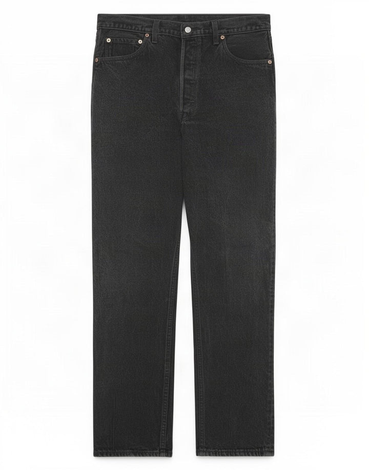 Levi's Herren Straight Jeans W36 L32 Schwarze Baumwolle
