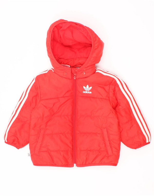 Adidas Baby-Jungen-Kapuzenjacke, 9–12 Monate, rotes Polyester