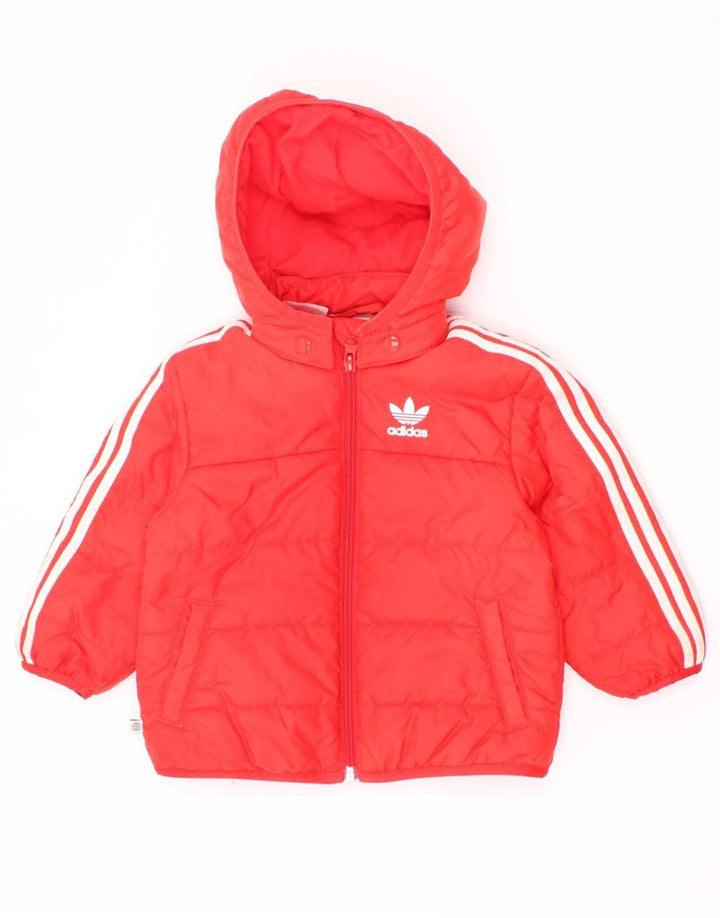 Adidas Baby-Jungen-Kapuzenjacke, 9–12 Monate, rotes Polyester