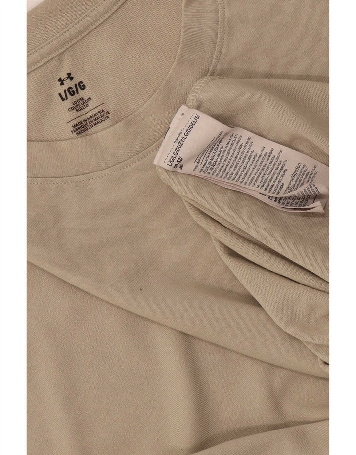 Under Armour Herren T-Shirt Top Large Beige Baumwolle