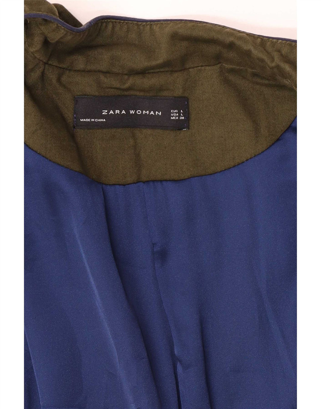 Zara Damen Offene Militärjacke UK 14 Large Grün