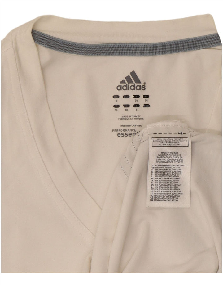 Adidas Damen Weste Top UK 8 Small Weiße Baumwolle