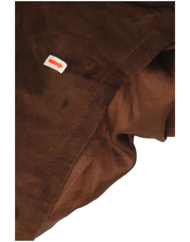 Vintage Damen Übergroßer Wildledermantel IT 46 Großes braunes Leder