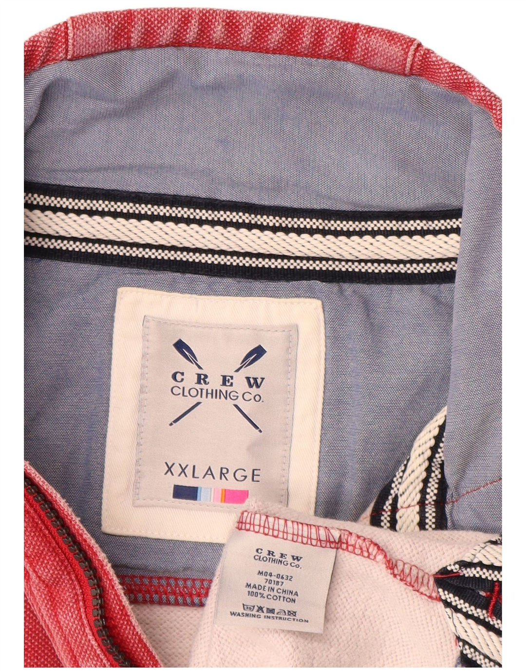 Crew Clothing Herren-Sweatshirt mit Reißverschluss, 2XL, rote Baumwolle