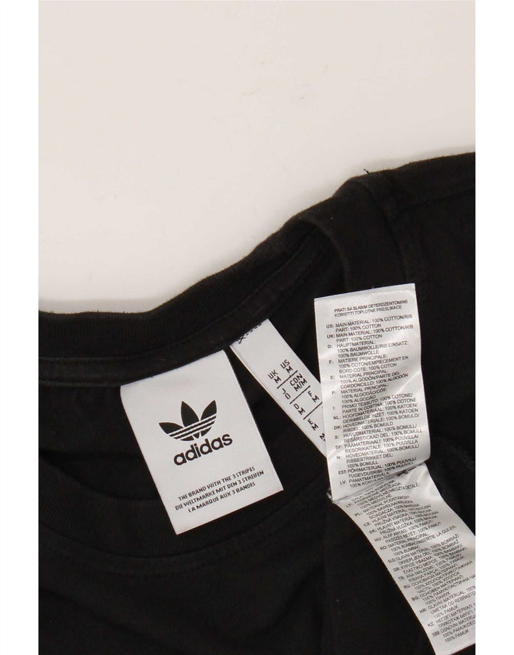 Adidas Herren Grafik T-Shirt Top Medium Schwarz Baumwolle