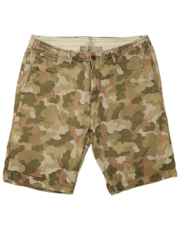 SCOTCH & SODA Herren Chinoshorts W33 Medium Khaki Camouflage Baumwolle