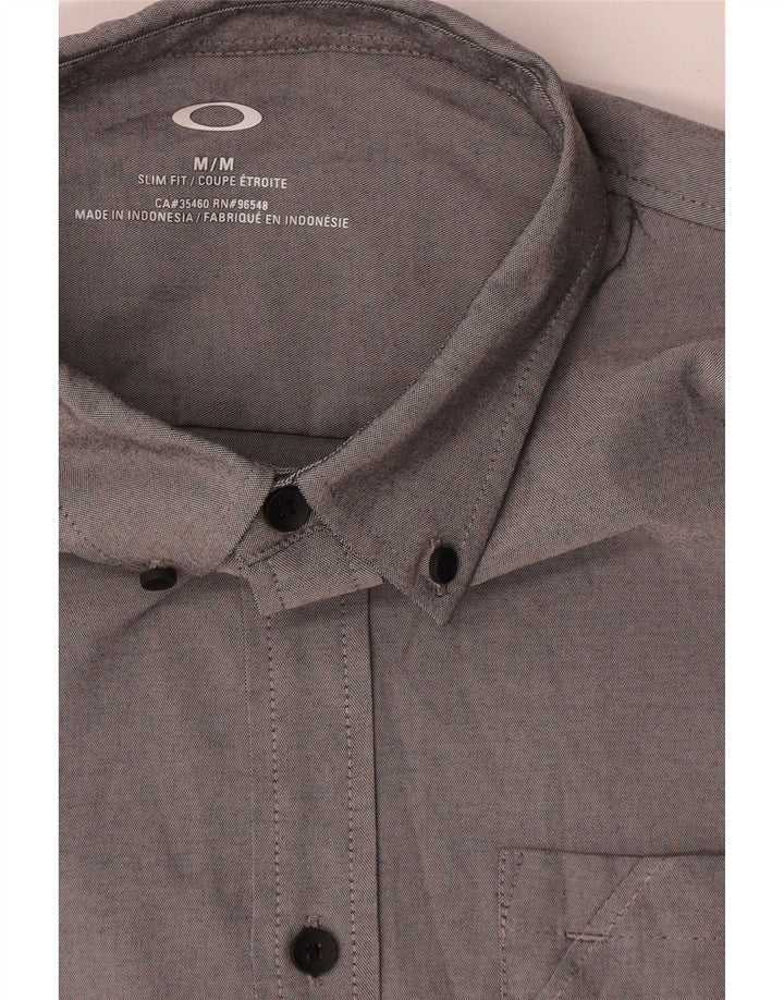 Oakley Herren-Slim-Fit-Hemd aus mittelgrauem Polyester