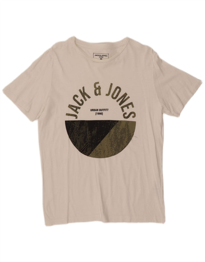 JACK & JONES Herren Core Graphic T-Shirt Top Small Weiß
